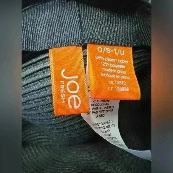 Joe Fresh Women’s Black Paper Polyester Large Euro Summer Coastal Sun Hat - Picture 4 of 8